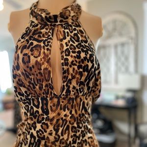 Halter leopard blouse
